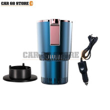 (Bleu) DC 12 V Chauffe-Tasse Intelligent pour Voiture Chauffage de Voiture Refroidissement Tasse 2 en