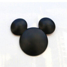 (Svart)Ear metall bilpersonlighet bil klistermärken 3D stereo kreativ bil logotyp Mickey Minnie dekorativa