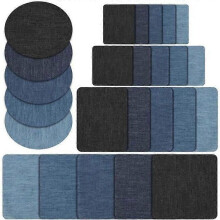 Naler Set Strijkpatches 25 Stuks 5 Kleuren Katoenen Jeans Reparatieset 5 Maten