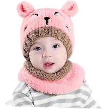 Muts en sjaal - Niet gespecificeerd - Babymeisje - Wol - Roze - Winter 6-36 maanden