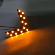 (Gult ljus) 2 st/set 14 SMD LED Bil Backspegel Blinkers Dold Pil Panel Indikator