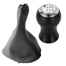 (6-växlad silver 2st)5/6-växlad ABS-växlingsknapp Spak Shifter Pen Gaitor Boot Cover Case för Toyota