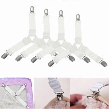 4x Justerbar Triangel Clip Madrass Gripper Filt Lakan Elastisk Tightener