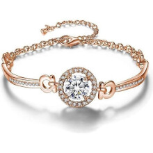 Bracciale da donna - Tooopfeel - Ciondoli in cristallo - Zircone - Oro rosa