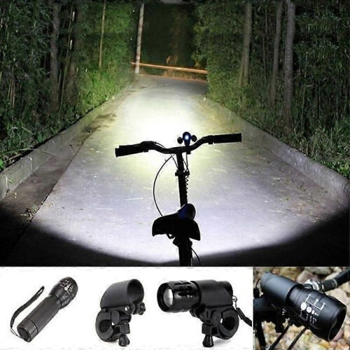 Lampe torche LED haute luminosité à 3 modes pour vélo, éclairage avant avec support pour lampe torche