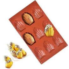 Lot de 2 moules à madeleines en silicone pour gâteaux, puddings, chocolat