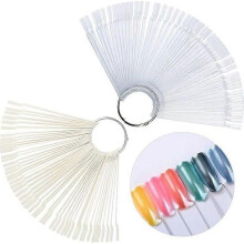 Tabella colori per unghie - Strumenti per nail art - 100 pezzi - Trasparente e naturale - Anello in