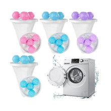 6 stuks herbruikbare wasmachine haarfilter netzakken drijvende schoonmaakzakken haaropvang was