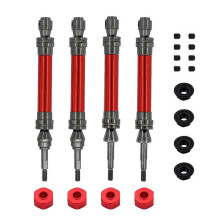 (Rouge) 4 pièces arbre de transmission avant et arrière en acier CVD pour Traxxas Slash Rustler Hoss