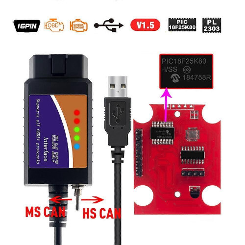(ELM327 POUR SCAN USB)ELM327 USB FTDI avec lecteur de code de commutation Scanner POURscan ELMconfig