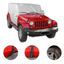 (Version deux portes) Demi-housse de voiture argentée pour JEEP Wrangler TJ 2 portes/4 portes pare-soleil