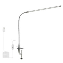Lampe de bureau à pince USB 10 W, 36 LED, éclairage blanc, commande tactile, intensité variable, lampe