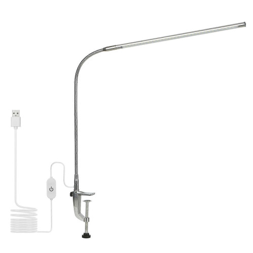 Lampe de bureau à pince USB 10 W, 36 LED, éclairage blanc, commande tactile, intensité variable, lampe