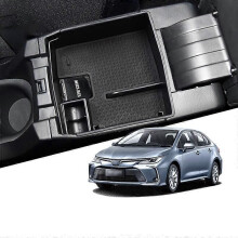 Accoudoir central de voiture, boîte de rangement, console centrale, organisateur floqué pour Toyota