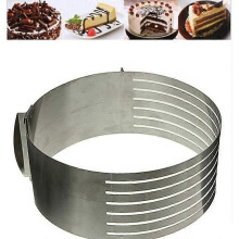 Edelstahl Erweiterbar Kuchen Kreis Form Gebäck Rahmen Cutter Slicer Mousse