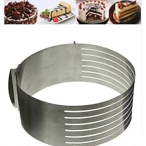 Rostfritt stål Expanderbar Cake Circle Form Bakverk Ram Cutter Slicer Mousse