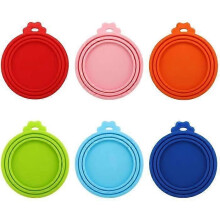 6 Pcs Dog Food Can Lids, Reusable Silicone Lids Dog Food Can Cover for Dog Cat