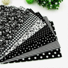 7 stuks 50cm*50cm zwarte katoenen stof voor het naaien van DIY quilten patchwork tissue kinderbeddengoed