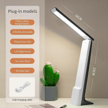 (Spina bianca) Nuova lampada pieghevole portatile con ricarica USB, lampada da scrivania a LED pieghevole,