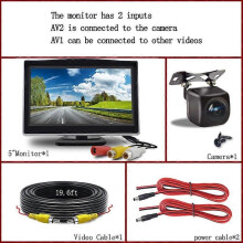 (5 en plus caméra 12 V) Installation facile Moniteur LCD de voiture 4,3/5 pouces Caméra de recul pour