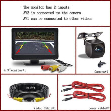 (5 en plus caméra 12 V) Installation facile Moniteur LCD de voiture 4,3/5 pouces Caméra de recul pour