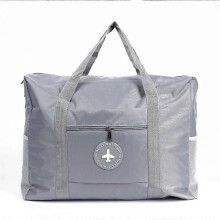 Vikbar resväska Duffelväska Nylon Gym Bag Tote Lätt sportväska Weekender Overnight Bag - Silver