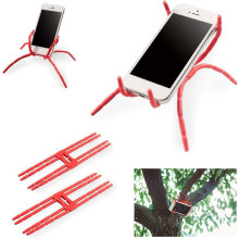 (Röd)Universell multifunktions bärbar spider flexibel grepphållare för smartphones och surfplattor i