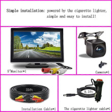 (5 en plus caméra 12 V) Installation facile Moniteur LCD de voiture 4,3/5 pouces Caméra de recul pour