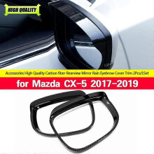 Bil Kolfiber Backspegel Regn Ögonbrynsskydd Trim för Mazda CX-5 CX5 2017-2019 Sidospegel Sun