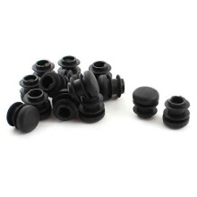 Lot de 15 bouchons obturateurs ronds en plastique noir pour tube de 16 mm