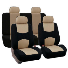 (Beige)Car Seat Covers Set Universal Car Truck Seat Protector Four Seasons Breathable Cushion Seat Protective