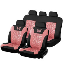 (9 piezas rosas) Juego de 4/9 fundas para asientos de coche con estampado de mariposas, universales,