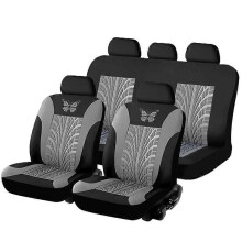 (9 piezas grises) Juego de 4/9 fundas para asientos de coche con estampado de mariposas, universales,