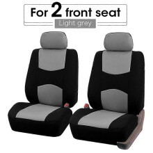 (2 posti - Grigio) Coprisedile per auto compatibile con airbag, tessuto di ventilazione, cuscino protettivo