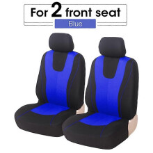 (2 asientos - Azul) Fundas de asiento de automóvil de tela de poliéster de ajuste universal, se adaptan