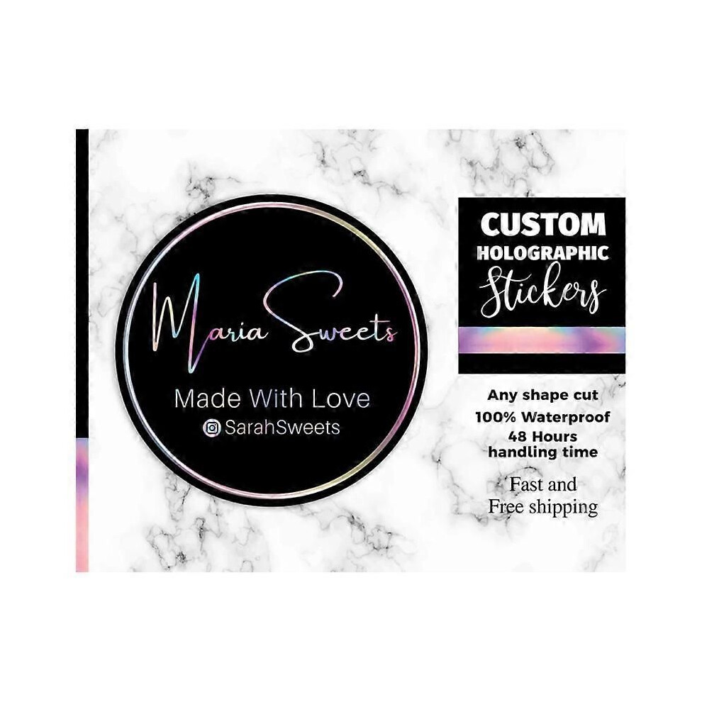 (9 Cm 100 Pezzi Holo Forma Personalizzata) 100 Pezzi Adesivi Olografici Personalizzati Estetici Telefono