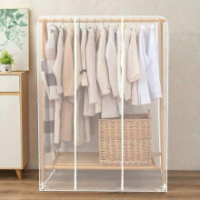 - Housse de protection transparente anti-poussière pour portant à vêtements avec 2 fermetures éclair