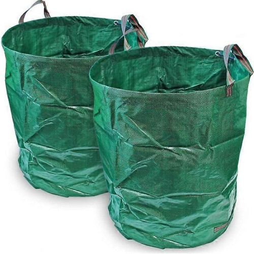 CampTeck 2 x 500 l robuster Gartenabfallsack, wiederverwendbar, Gartensack, Gras, Blätter