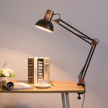 Lampada da scrivania a LED (nera) vintage, portatile, con morsetto, per lettura, scrittura e studio.