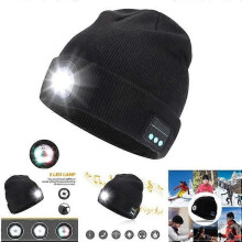Bluetooth-muziekmuts, 5 LED-muts, draadloze hoofdtelefoon, muziekmuts, kerstcadeau voor mannen en vrouwen