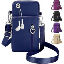 Mobiltelefonväska för kvinnor Plånbok Oxford-tyg Crossbody-väska Liten axelväska med hörlursuttag