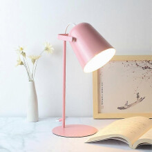(rosa) Lampada da scrivania a LED moderna, lampada da tavolo nordica, per dormitorio universitario,