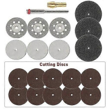 (Kaki) 21 pièces/lot accessoires pour outils rotatifs accessoires pour le travail du bois Dremel mini