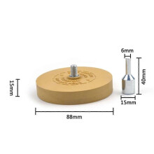 (88 mm) Roue de gomme en caoutchouc de 4 pouces avec adaptateur de 6 mm Dissolvant d'adhésif à rayures