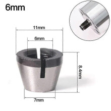 Adaptateur de mandrin à pince (D) 6 mm 6,35 mm 8 mm avec écrou pour machine de gravure et de coupe,