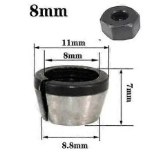 (C avec écrou) Adaptateur de mandrin à pince de 6 mm 6,35 mm 8 mm avec écrou pour machine de gravure