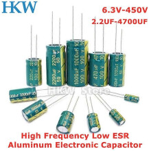 2-50 st aluminium elektrolytisk kondensator 6,3V 10V 16V 25V 63V 100V 400V Högfrekvent låg ESR 47UF