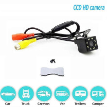 (Pas de rallonge) Caméra de recul universelle pour voiture 8 LED Vision nocturne Moniteur de stationnement
