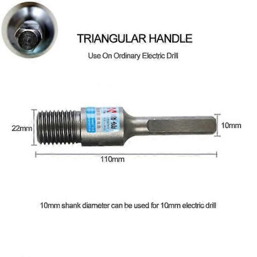 (Triangular)SDS Diamond Core Bit Adapter Rod Concentric Rod Connector for M22 Concrete Drilling Bit