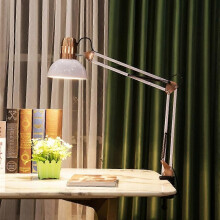 Lampada da scrivania a LED (bianca) vintage, portatile, con morsetto, per lettura, scrittura e studio.